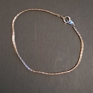 Vintage boxy art deco style metal chain 7in